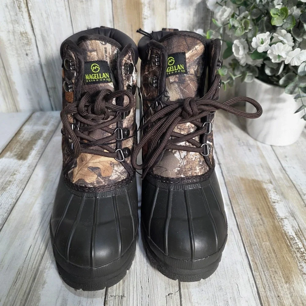 Magellan Outdoors Youth Boys 1 Camo Winter Duck Boots Realtree Edge 157861 NEW